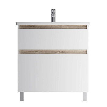 M85AFSX0802WG X-Joy, База под раковину, напольная, 80 см, 2 ящика, Белый глянец