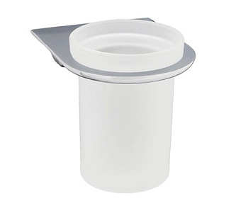 Подстаканник одинарный Kammel, 7,3х9,4х10,5 см, хром и белый, K-8328