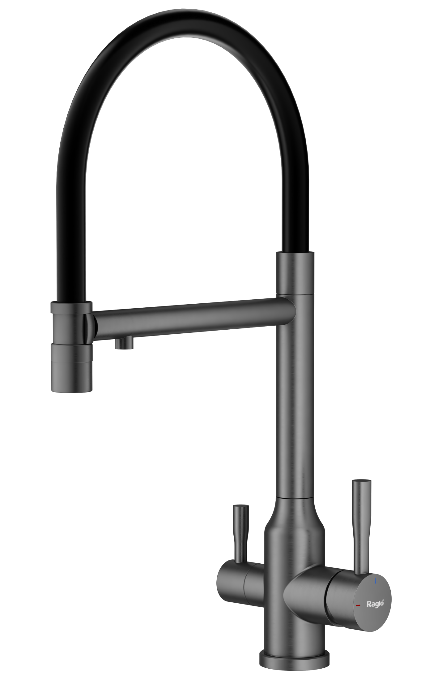 Смеситель Raglo для кухни со съемным гибким изливом, с магнитным фиксатором излива, с подключением фильтра питьевой воды R81.63.09