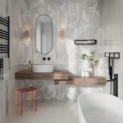 Бордюр настен. SPA047R Белем серый светлый 30см*2,5см*19мм (1уп/27шт/0,203м2) глянц.обрезн., шт Бордюр настен. SPA047R Белем серый светлый 30см*2,5см*19мм (1уп/27шт/0,203м2) глянц.обрезн., шт