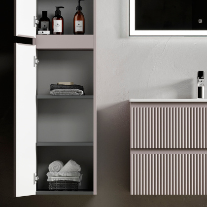 Шкаф-пенал SANCOS Snob R подвесной Doha Soft, 350х350х1650 мм, арт. PSNR35SM