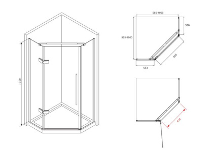 Душевой уголок ABBER Ewiges Wasser AG05100