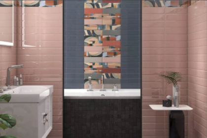 Плитка настенная 9031 Аккорд синий грань 8,5*28*5*9,2 (40шт/0,97м2), м2