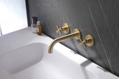 Смеситель для раковины Abber Wasser Kreis AF81121G золото матовое Смеситель для раковины Abber Wasser Kreis AF81121G золото матовое