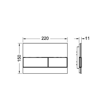 Стеклянная панель смыва унитаза TECEsquare для системы с двойным смывом
