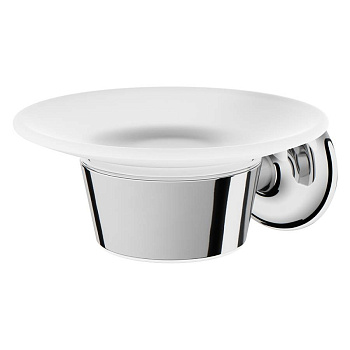 Стеклянная мыльница A8034200 Like с настенным держателем, 5,5х11,3х12,5 см, хром