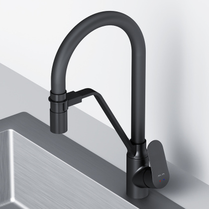 Смеситель Am.Pm Like F8007822 для кухонной мойки, Черный Смеситель Am.Pm Like F8007822 для кухонной мойки, Черный