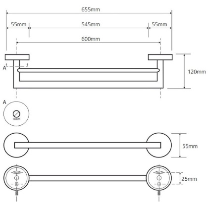 Полотенцедержатель Bemeta Sablo 160204052 двойной Золото матовое 600 мм