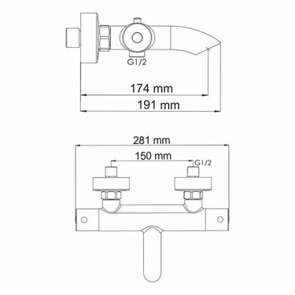 Berkel 4811 Thermo Термостатический смеситель для ванны Berkel 4811 Thermo Термостатический смеситель для ванны