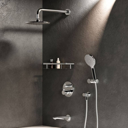 FT85A3RH10 X-Joy, набор: встроеный см-ль д/в/душа с ТМС, верхний душ 220 мм, излив, ручн.душ, хром