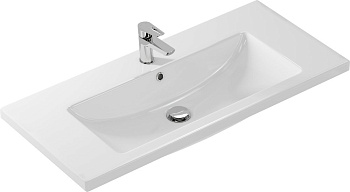 Прямоугольная мебельная раковина COMO с отверстием под смеситель, размером 100 см. Прямоугольная мебельная раковина COMO с отверстием под смеситель, размером 100 см.