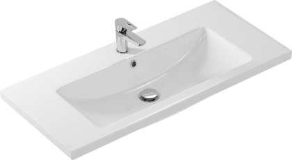 Прямоугольная мебельная раковина COMO с отверстием под смеситель, размером 100 см. Прямоугольная мебельная раковина COMO с отверстием под смеситель, размером 100 см.