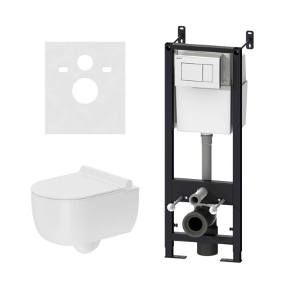 DX36.IS10101.1701 Инсталляция с клавишей Белый с подвесным унитазом Scandinavian Pure безободк с сид м/л