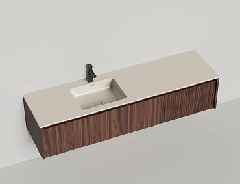 Подвесная тумба Domino 1800, шпон, под встраиваемую раковину