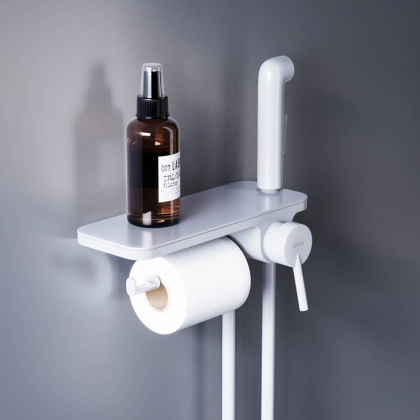 773500200 Jupiter, монтируемый в стену Смеситель с гиг душем и полкой, Белый, шт 773500200 Jupiter, монтируемый в стену Смеситель с гиг душем и полкой, Белый, шт