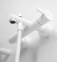 LEAF-VD-L-BIO Смеситель для ванны и душа однорычажный в комплекте с ручным душем, шлангом и держателем, исполнение Белый матовый LEAF-VD-L-BIO Смеситель для ванны и душа однорычажный в комплекте с ручным душем, шлангом и держателем, исполнение Белый матовый