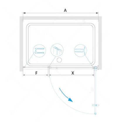 Душевая дверь RGW Hotel HO-012B 110 350601211-24 профиль Черный стекло матовое-сатинат