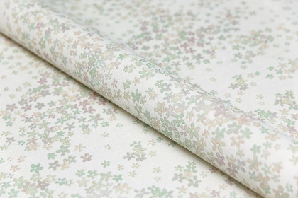 Обои KM7505 Апрель мотив-1, белый цветной Виниловые (1,06м*10,05м), шт