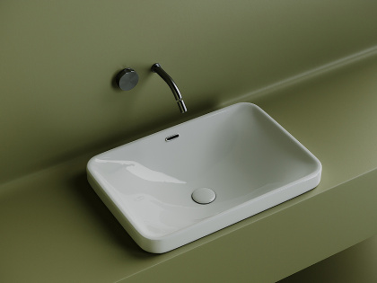 Умывальник прямоугольный встраиваемый сверху в столешницу Element 605*415*185мм