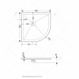 Душевой поддон RGW ST/R-0099W 90 x 90 см, четверть круга, из искусственного камня, белый, 16153099-01
