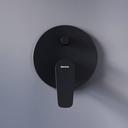 777100300 Jupiter, Смеситель монтируемый в стену ванной - душевой (Черный)