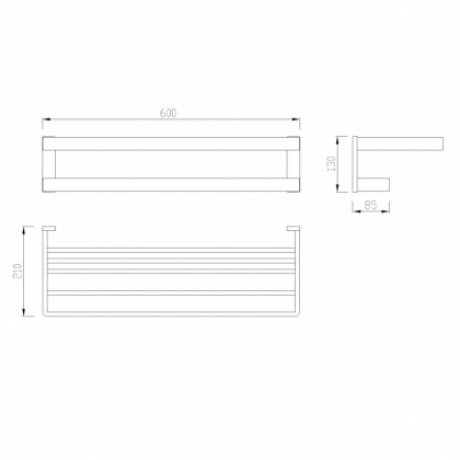 Полка для полотенец ABBER Westen AA1758B черная матовая