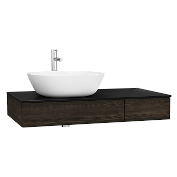 Модуль 90 см под раковину с выдвижным ящиком, левосторонний, темный вяз