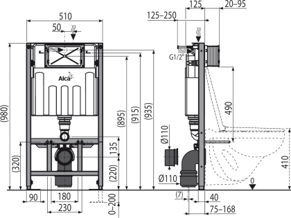 Скрытая система инсталляции для сухой установки (для гипсокартона)