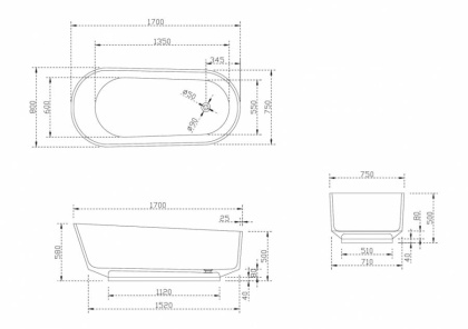 Прозрачная ванна ABBER Kristall AT9706Emerald зеленая