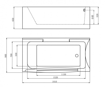 Акриловая ванна Gemy 181х92 G9055 K R