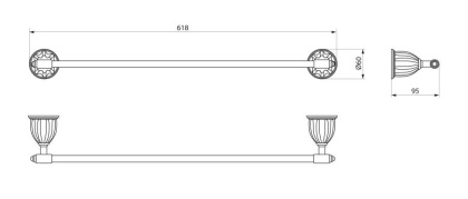 Полотенцедержатель 60 см. RUSH Socotra (ST12531)