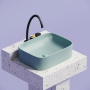 Умывальник чаша накладная прямоугольная (цвет Зеленый Матовый) Element 505*380*150мм