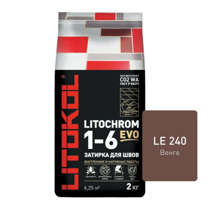 Затирка цементная LITOCHROM 1-6 EVO LE.240 венге 2кг