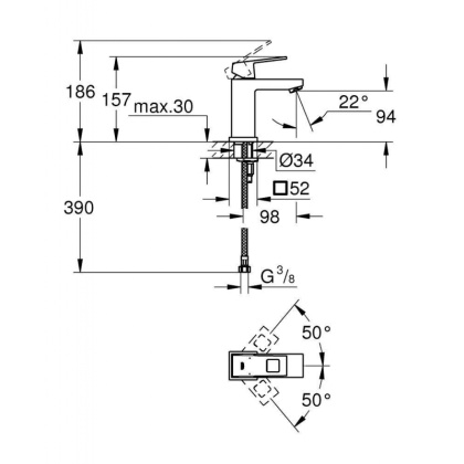 Смеситель для раковины Grohe Eurocube 23132000 хром Смеситель для раковины Grohe Eurocube 23132000 хром