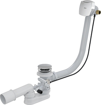 Сифон для гидромассажных ванн с напуском через перелив, металл