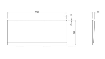 Боковая панель для акриловой ванны CEZARES PLANE/DUO-145-SP-L-W37