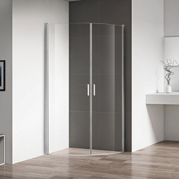 Душевой уголок RGW LE-54, 06125488-11, 80 х 80 x 195 см, дверь распашная-складная, стекло прозрачное, хром