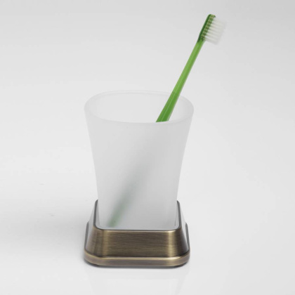 Стакан для зубных щеток Exter, 7,8х11х7,8 см, цвет бронза, K-5528
