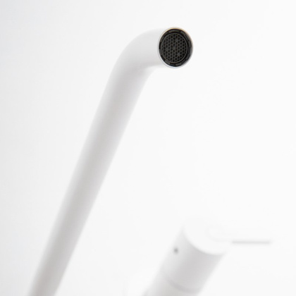 LEAF-BLI3L-BIO Смеситель для раковины встраиваемый на три отверстия, исполнение белый матовый LEAF-BLI3L-BIO Смеситель для раковины встраиваемый на три отверстия, исполнение белый матовый