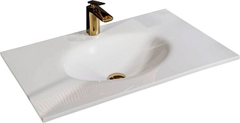 Столешница Solid Glass белая моноблок 81*52см Столешница Solid Glass белая моноблок 81*52см