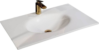 Столешница Solid Glass белая моноблок 81*52см Столешница Solid Glass белая моноблок 81*52см