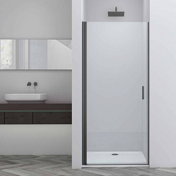 Душевая дверь Alpha VDP-3AL700CLGM, вороненая сталь, стекло прозрачное