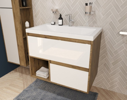 Комплект мебели Monaco Wood 800х480 подвесной 2 ящика (ШхГхВ) 798х476х607