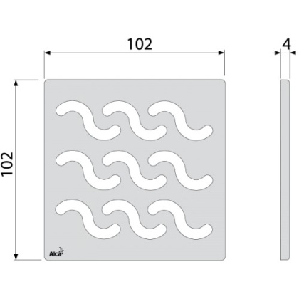 Дизайновая решетка 102×102 мм нержавеющая сталь