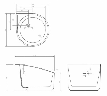 Акриловая ванна Abber 95х95 AB9305