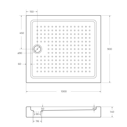 Акриловый поддон CEZARES TRAY-A-AH-120/100-15-W
