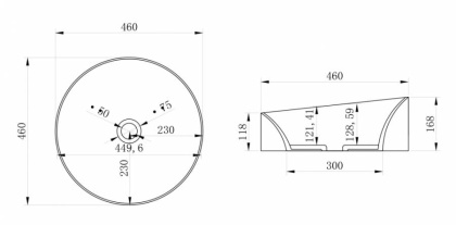 Раковина накладная ABBER Stein AS2607 белая матовая