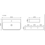 Умывальник AURA с 1 отверстием для смесителя, без перелива 800*470*135мм