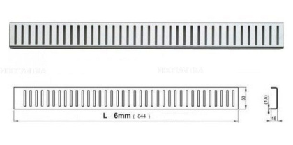 Решетка для водоотводящего желоба, нержавеющая сталь-глянец