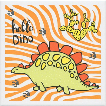 Декор OP\A228\5009 Динозаврики 3 (20см*20см*7мм) (10шт/0,4м2) матовая, шт